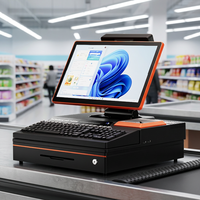 Terminal de point de vente nouvelle conception 15/15,6 pouces tout-en-un, caisse enregistreuse sous Windows, processeurs Intel I3/I5/I7, Wi-Fi 6, écran tactile capacitif