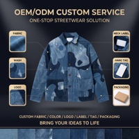 Veste Sashiko personnalisée pour homme, patchwork Boro, indigo, coutures contrastées, col pointu, OEM ODM, faible MOQ, vente en gros, approvisionnement rapide