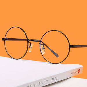 للجنسين ريترو مصمم المعادن صفر الديوبتر نظارات الراقي نظارات دائرية إطار بصري عادي قصر النظر الإطار مرآة النظارات - Product Image 3