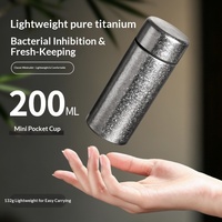 Cangkir Termos Titanium Murni - Kapasitas Kecil Portabel untuk Air dan Teh di Luar Ruangan, Antibakteri, Menjaga Kesegaran, Hadiah Desain Modern Vakum