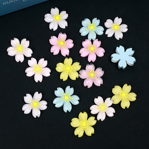Fleur de cerisier artificielle en résine 2,5 cm pour pince à cheveux, matériel de bijouterie DIY - Product Image 2