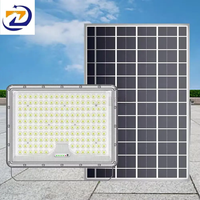 Lampes solaires extérieures étanches 100W, ZY Die-Cast Al Solar Street/Flood Light avec charge 25% plus rapide et réflecteur