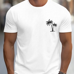 Customized Logo Men's Knitted Graphic T-Shirts Summer Beach Short Sleeve O-Neck Casual Breathable 3D Design - Product Image 5