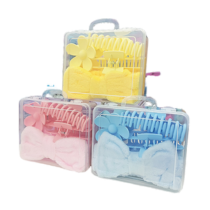 مجموعة من 16 قطعة من ربطات الشعر والعقدة الفراشة ومشابك الشعر أربطة معصم غير ملحومة لغسيل الوجه والشعر والمكياج مرنة - Product Image 1