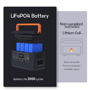 Estación de Energía Portátil para Exteriores, Sistema de Energía Solar de 1200W, Batería Lifepo4, Onda Sinusoidal Modificada, Linterna de Emergencia - Product Image 4