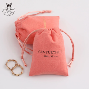 Pochette à bijoux en microfibre faite à la main PUPPYSEW, en daim, en velours, sacs à cordon personnalisés pour bijoux, sacs d'emballage cadeau avec logo - Product Image 2