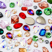 Strass en verre iridescent plaqué, formes irrégulières mélangées, pour nail art, accessoires DIY, 50 pièces par paquet