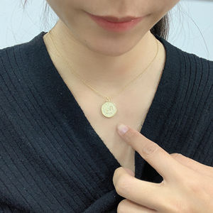 Daidan-collar con signo del zodiaco, gargantilla de doble cara, chapado en oro de 14K, moneda personalizada de plata, logotipo personalizado, Horóscopo - Product Image 6