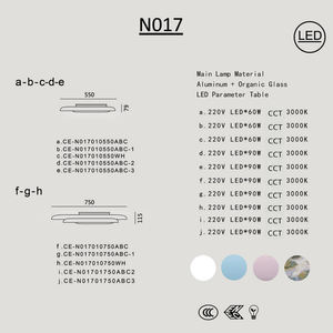 Lámpara de techo LED moderna redonda de color macaron, empotrada, para dormitorio, sala de estar, hotel, iluminación interior. - Product Image 3