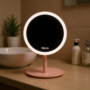 Miroir LED rond Myrva avec lumière, miroir de maquillage de bureau pour outils de beauté - Product Image 2