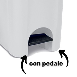 Bidone della Spazzatura Urban Eco System da 60L con Pedale Bianco, Ecologico ed Elegante - Product Image 3