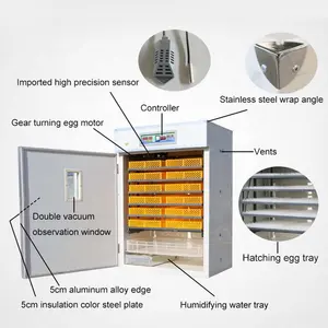Incubadora de pássaro totalmente automática, máquina para chocar ovos para bebê, incubadora, 1000 ovos, preço de 1000 ovos