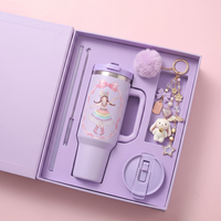Gobelet isotherme en acier inoxydable de 40 oz avec poignée et paille, tasse de voyage isotherme pour café glacé, coffret cadeau, vente en gros
