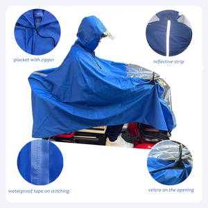 Poncho de pluie pour trottinette électrique, imperméable et réfléchissant, en polyester pongé épais et résistant - Product Image 2