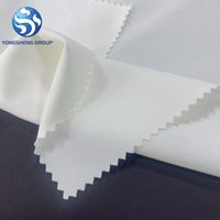 Tissu de mariée satiné brillant ivoire 50D, 44% polyester, 48% nylon, 8% spandex, tricoté en trame, uni teint, pour mariées