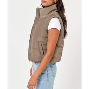 Gilet en duvet de laine d'hiver pour femmes à la mode reine taille sans manches avec col montant chaud léger longue longueur vêtements d'extérieur - Product Image 2