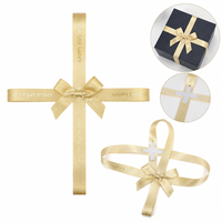 Ruban de luxe personnalisé avec logo imprimé, nœud d'emballage, bande élastique, sangle croisée écologique pour la décoration de boîtes cadeaux de Noël
