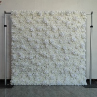 Nouvelle Arrivée Grande Murale Florale Artificielle Rose et Lotus Rose 10x10 pieds pour Décoration de Scène de Mariage