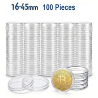 Capsules de rangement transparentes pour pièces de monnaie de 16 à 45 mm, boîte de collection de pièces de monnaie en plastique, boîtes de protection pour pièces de monnaie, conteneur, 100 pièces