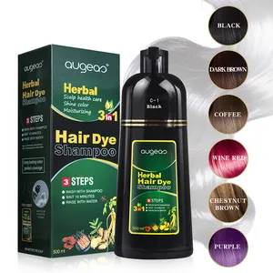 Meidu Logo low MOQ 500ml Braune Kräuter-Ingwer-Haar produkte Schwarze Farbe Haar färbemittel Shampoo für graues Haar