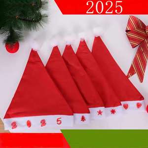 Chapeau de Noël pour adulte rouge et blanc en non-tissé haut de gamme, modèle 2026, très populaire - Product Image 2