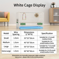 Cage à oiseaux rectangulaire pliable extra large, solide, écologique et moderne, avec plateau amovible, mangeoires intégrées et fermeture à bouton, en métal, Forbird