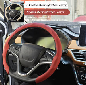 벌집 모공 가죽 스티어링 커버 가죽 자동차 휠 액세서리 자동차 핸들을 보호 - Product Image 2
