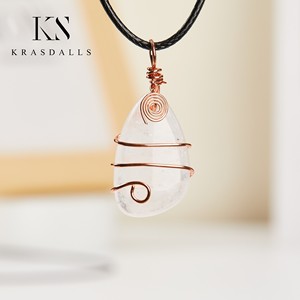 สร้อยคอประดับด้วยลวดคริสตัลแบบดั้งเดิมที่ไม่สม่ำเสมอตามธรรมชาติเครื่องประดับอัญมณีร่วงบำบัดสำหรับสุภาพสตรีควอตซ์อเมทิสต์ - Product Image 5