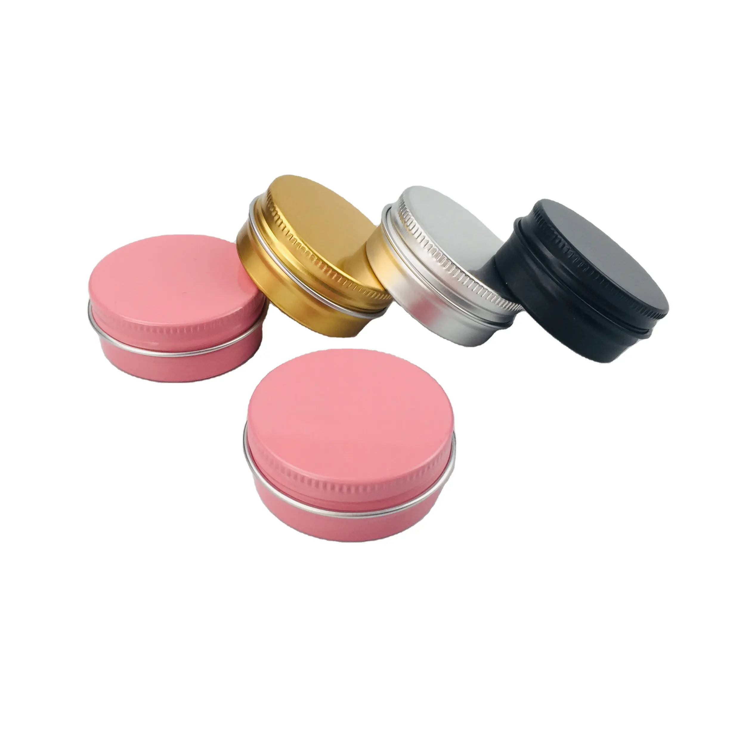 Stoples aluminium tutup sekrup bulat 3ml 5ml dalam warna yang berbeda untuk kosmetik