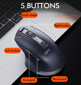 Ratón Inalámbrico para Juegos <span class=keywords><strong>Inphic</strong></span> M9 2.4G Recargable Ergonómico Silencioso 2400DPI Óptico con Retroiluminación LED (500mAh) con Indicador de Batería - Product Image 6