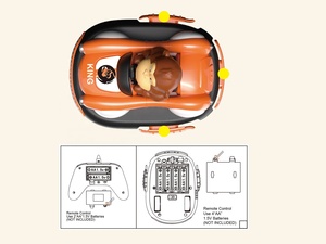 รถบั๊มพ์ควบคุมระยะไกล2.4G รถมินิ RC พร้อมเอฟเฟกต์แสงและเสียง360 ° หมุนกอริลลาชนรถของเล่น - Product Image 4