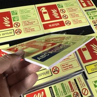 Panneau de signalisation réfléchissant personnalisé pour extincteur 12cmx15cm, en vinyle photoluminescent, panneau de sécurité lumineux, autocollant EXIT, brille dans le noir