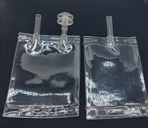 मेडिकल पीसी डिस्पोजेबल जलसेक 500 एमएल/100 एमएल/250 मिली खाली iv एकल/डबल बंदरगाहों के साथ समाधान और पैकिंग के लिए गर्म मुद्रांकन - Product Image 3