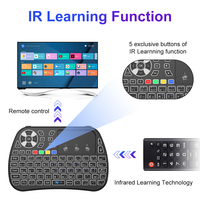 Topleo Mini teclado A6 control de voz remoto Air mouse LED retroiluminado teclado de mano para Android TV box Mini teclado inalámbrico