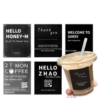 Étiquettes personnalisées en PVC pour verres à vin, bière, whisky, café et thé au lait, autocollants adhésifs imperméables avec code QR pour la publicité des boissons
