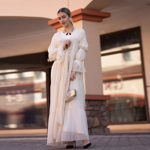 2023 Loriya mode vêtements islamiques dubaï turquie en mousseline de soie musulman Kimono surdimensionné été tombola musulman filles Abaya en gros - Product Image 5