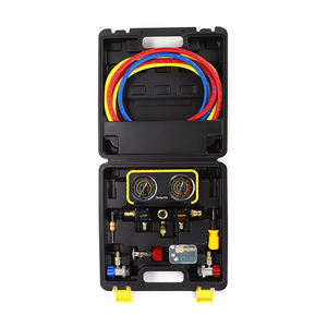 WUZHOU R22/R32/R410A/R134a alumínio <span class=keywords><strong>manifold</strong></span> <span class=keywords><strong>gauge</strong></span> Conjunto manômetro de aço inoxidável com glicerina - Product Image 4