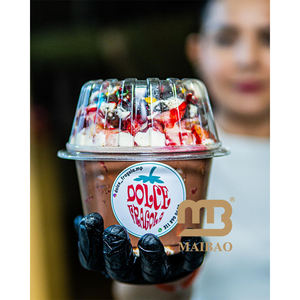 Bol à <span class=keywords><strong>A</strong></span>ç<span class=keywords><strong>a</strong></span>ï Personnalisé Écologique Recyclable Jetable – Tasse en Plastique avec Couvercle et Cuillère pour Repas Sain, Jus à Emporter, Smoothie Superalimentaire, Dessert - Product Image 3