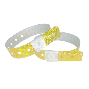 Glitter Material Entertainment Disposable Holographic Bracelet Holographic Event Wristbands