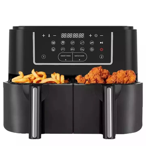 2600 W Smart Digital Air Fryer 9 L <span class=keywords><strong>Double</strong></span> Panier <span class=keywords><strong>Double</strong></span> Zone Acier Inoxydable 8-1 Sans Huile Freidora Ménage Voiture Hôtel Allemand - Product Image 1