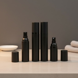 Wholesale 15ml 30ml 50l Matte Black PP Ailess <b>Pump</b> <b>Bottle</b> Cosmetic Airless Vacuum <b>Bottle</b> Skin Care Cosmetic Packaging <b>Bottle</b> - Product Image 2