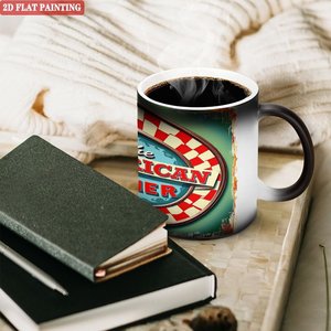 Frosted Black <b>Ceramic</b> <b>Mug</b> 11oz Heat Color Changing Sublimation Cup For Diner Design Printing - Product Image 3