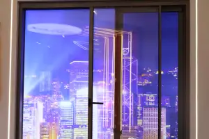 Thiết kế hiện đại cửa sổ trượt nhôm căn hộ phòng ngủ cách nhiệt khung hợp kim nhôm treo rèm ngang