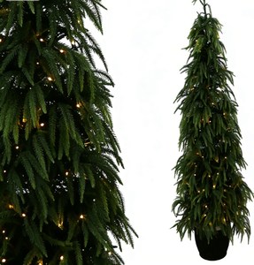 Árbol de <span class=keywords><strong>Navidad</strong></span> Artificial Preiluminado de 2.1 m, 100% Material PE, Árbol de Abeto <span class=keywords><strong>Estrecho</strong></span> con Luces LED Cálidas, Perfecto para Decoración Navideña en Interiores - Product Image 2