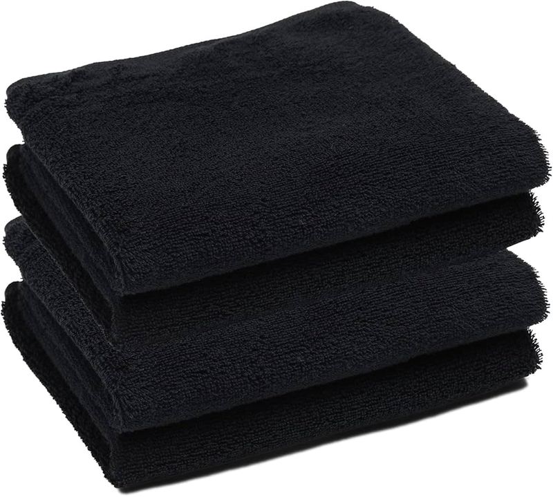 Soft Absorbent Gym Hand Towel Black