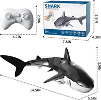 Jouets de requin télécommandés DWI Dowellin 2.4Ghz, requin à haute simulation pour piscine, jouets de poisson de requins RC avec lumière et eau de pulvérisation