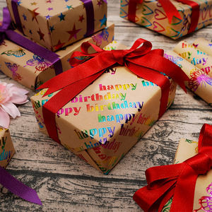 กระดาษคราฟท์หนา80กรัมกล่องของขวัญรูปดาวหัวใจวันเกิดกระดาษม้วนหรูหราสำหรับบรรจุภัณฑ์กระดาษห่อ - Product Image 5