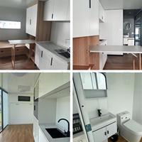 Petite maison conteneur modulaire préfabriquée mobile à structure en acier personnalisée en usine Cabine Apple préfabriquée de luxe pod hôtel sur roues t