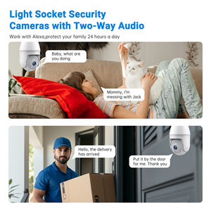 WESECUU 4MP彩色夜视无线Wifi摄像头智能安全摄像头360旋转Wifi IP PTZ灯泡摄像头 - Product Image 4