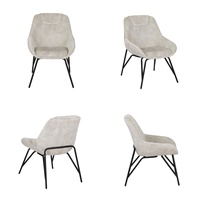 Fauteuil d'appoint moderne rembourré en tissu, chaise longue de détente, pieds en métal noir, fauteuil simple pour salon, chambre, hôtel